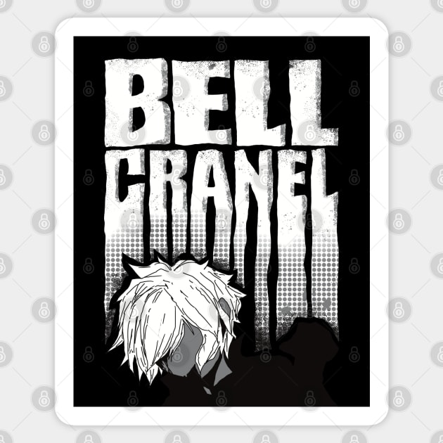 Bell Cranel Minimalist with Cool White Typography from Danmachi Anime Sticker by Animangapoi